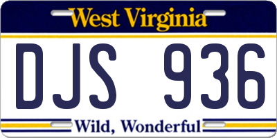 WV license plate DJS936