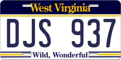 WV license plate DJS937