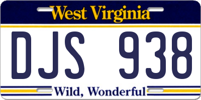 WV license plate DJS938