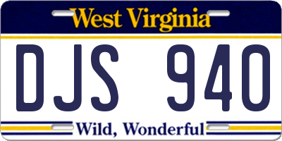 WV license plate DJS940
