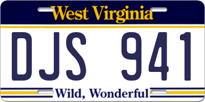 WV license plate DJS941