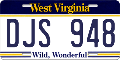WV license plate DJS948