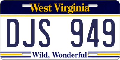 WV license plate DJS949