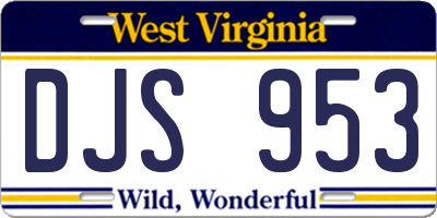 WV license plate DJS953