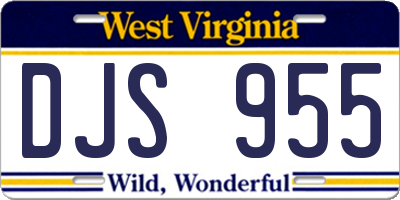WV license plate DJS955