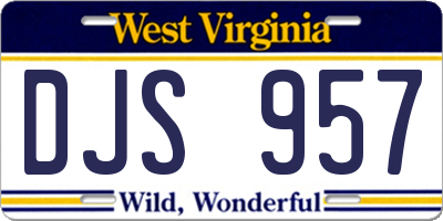 WV license plate DJS957