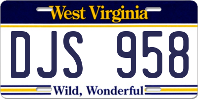 WV license plate DJS958