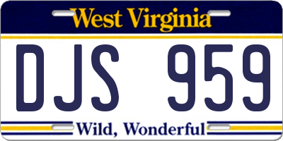WV license plate DJS959