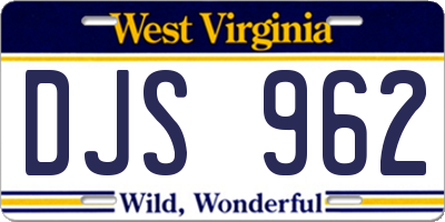 WV license plate DJS962