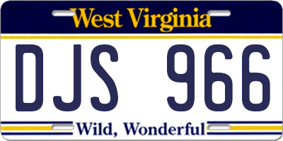 WV license plate DJS966