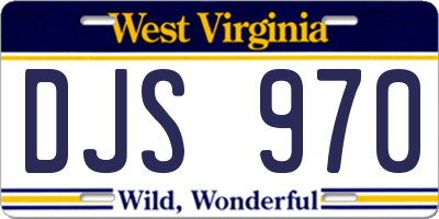 WV license plate DJS970