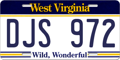 WV license plate DJS972