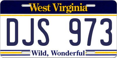 WV license plate DJS973