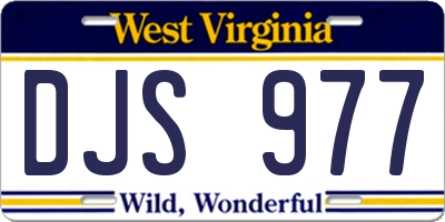 WV license plate DJS977