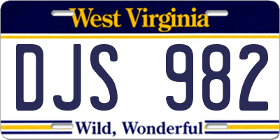 WV license plate DJS982