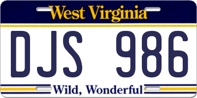 WV license plate DJS986