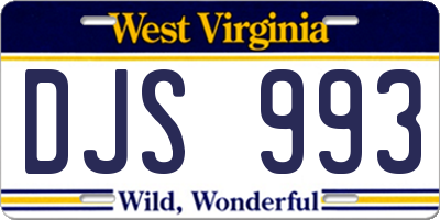 WV license plate DJS993