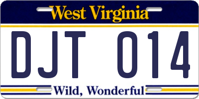 WV license plate DJT014