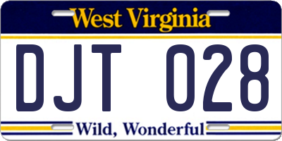 WV license plate DJT028