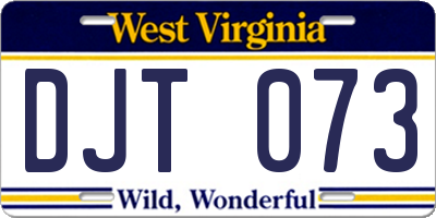 WV license plate DJT073