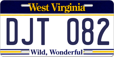 WV license plate DJT082