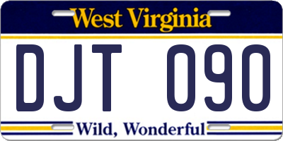WV license plate DJT090