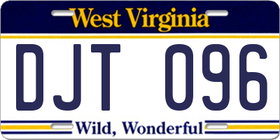 WV license plate DJT096