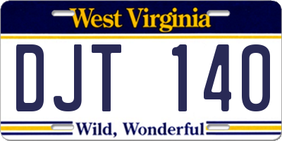 WV license plate DJT140