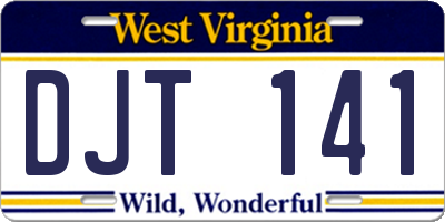 WV license plate DJT141