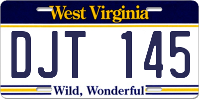 WV license plate DJT145