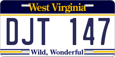 WV license plate DJT147