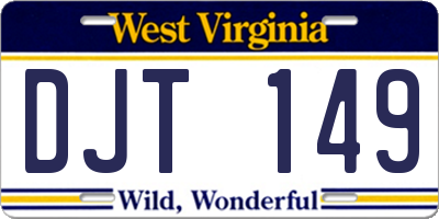 WV license plate DJT149