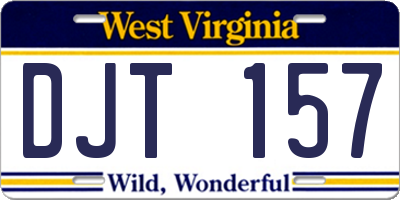 WV license plate DJT157