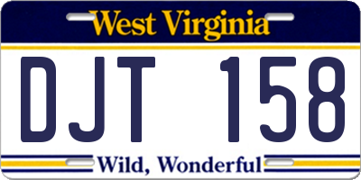 WV license plate DJT158