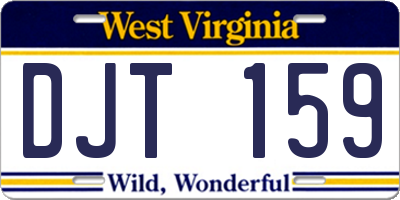 WV license plate DJT159