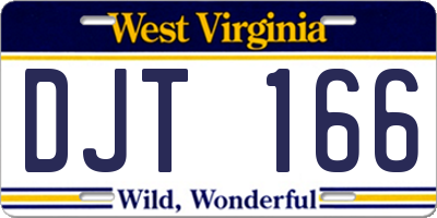 WV license plate DJT166