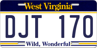 WV license plate DJT170