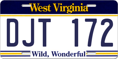 WV license plate DJT172