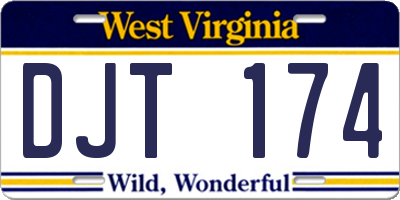 WV license plate DJT174