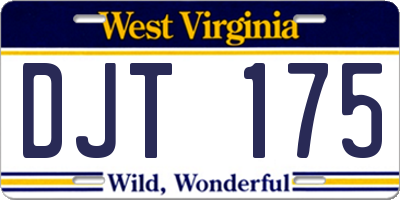 WV license plate DJT175