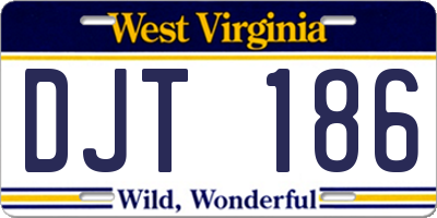 WV license plate DJT186