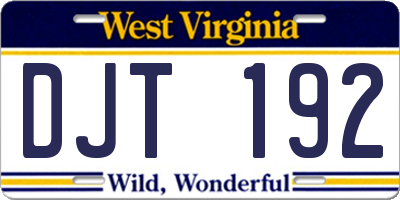 WV license plate DJT192