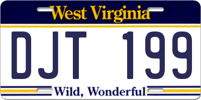 WV license plate DJT199
