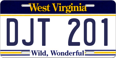 WV license plate DJT201