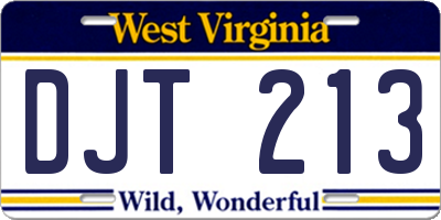 WV license plate DJT213