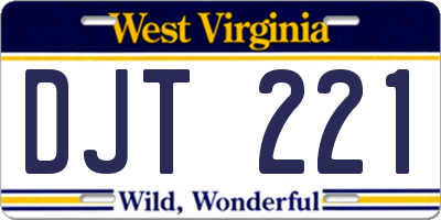 WV license plate DJT221