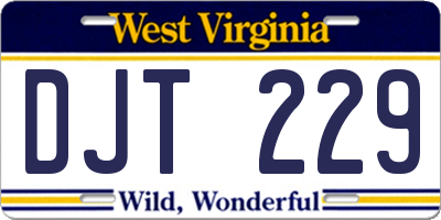 WV license plate DJT229