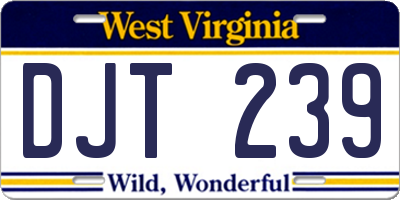 WV license plate DJT239