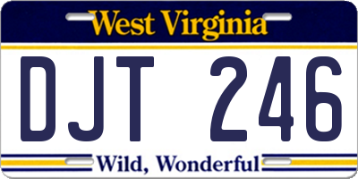 WV license plate DJT246