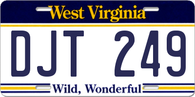 WV license plate DJT249